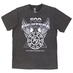 Rock Off officially licensed products Camiseta com pedra cinza Foo Fighters Everything Or Nothing, Carvão, M (CDs)