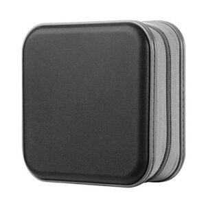 Capa para CD da alavisxf xx, capa de DVD de plástico rígido com 48 capacidades, capa para CD com zíper, bolsa carteira grande para disco de armazenamento para carro, casa e viagens (preta, capacidade 48) (CDs)