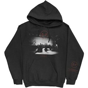 Moletom com capuz preto unissex Twenty One Pilots Dark Stage com estampa de braço, Preto, XG (CDs)