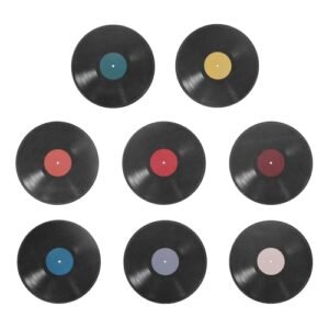 PATIKIL Adesivos de parede de discos de vinil, 1 conjunto de CD de disco de vinil para decoração estética de parede, ornamentos decorativos para sala de música, decoração de festa de rock DIY, 8 cores (Discos de Vinil)