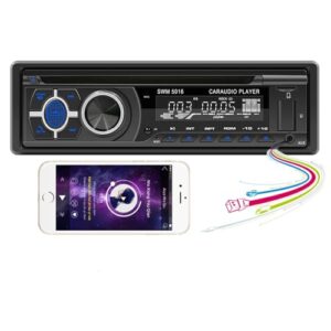 WEPARTICULAR Leitor de CD DVD estéreo de carro Din único, unidade de música USB MP3, suporte Bluetooth FM/RDS/USB/AM (CDs)
