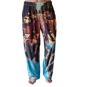 BRIEF INSANITY Calça de pijama Abbey Road (P-GGG) – leve, perna larga, confortável casual – calça de música masculina/feminina, Abbey Road, XXG (CDs)