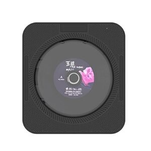 YHS-08C Leitor de CD portátil Montável na parede CD Leitor de música Bluetooth Controle remoto Rádio FM Alto-falante HiFi com USB Tela LED de 3,5 mm Preto Plugue UE (Equipamentos)