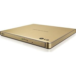 LG Electronics Unidade externa USB 3.0 Super-Multi Slim portátil DVD+/-RW para PC Windows, Linux, Mac OS com suporte M-DISC GP65NG60 (dourado) (CDs)