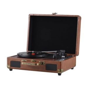 Tocador de Vinil Vintage com Fonógrafo BT e Gravação USB Suporte a 33 45 78RPM Alto-falantes Integrados Entrada Áudio 3 5mm Saída RCA Portátil (Equipamentos)
