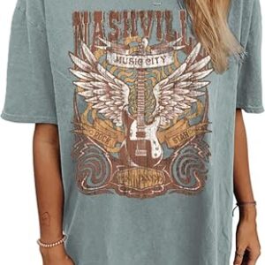 Camiseta grande The Cowgirl Western Camiseta Nashville Music City Camiseta feminina música country camisetas de guitarra musical, A-plight azul, M (Cervejas)