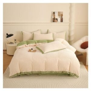 Milk Smooth Conjunto de capa de edredom quente, conjunto de cama simples, solteiro, queen king, tamanho europeu, roupa de cama (king branco) (Cervejas)