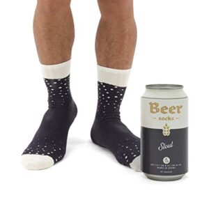 Meias de cerveja inovadoras – Meias coloridas para homens, feitas de nylon de algodão macio – Meias engraçadas para homens, meias loucas em lata de cerveja, pretas e robustas (Cervejas)