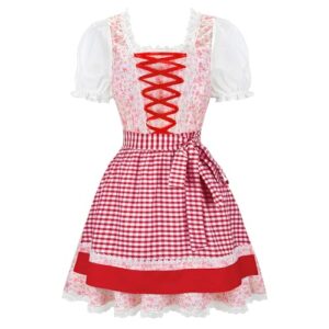 Zhitunemi Oktoberfest Outfits Women Costumes: German Dirndl Dresses Women Bavarian Beer Festival Party Wurstfest Celebrations 32017Pink-3XL (Cervejas)