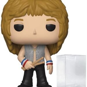 POP Rocks: Queen - boneco Funko Pop de vinil de Roger Taylor (combinado com capa protetora Pop Box compatível), multicolorido, 9,5 cm (Discos de Vinil)