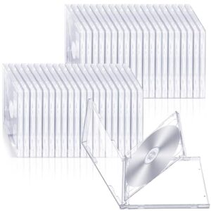 Tellegloww Pacote com 20 10,4 mm Cd duplo caixa de plástico duplo 2 discos capacidade DVD padrão em branco Cd capa substituição com dois cubos de disco para proteção de discos (transparente) (CDs)