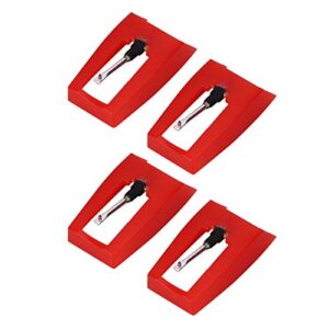 Agulha de toca-discos,pacote com 4 canetas de substituição, substituição de acessório de agulha de toca-discos, para toca-discos de vinil LP Phonograph, Victrola, etc, Agulha de toca-discos, 4 unidades Repla (Equipamentos)
