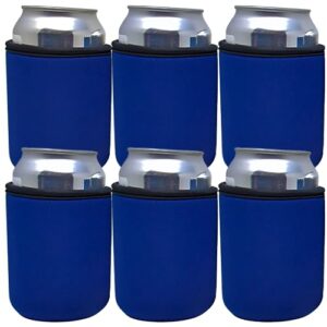 TahoeBay Premium mangas de lata – 5 mm de espessura, biscoitos de cerveja de neoprene para latas – Coolers de bebida em branco (azul marinho, 6) (Cervejas)