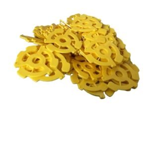 Adaptadores de disco de vinil de 45 RPM, 17 cm individuais, inserções de plástico amarelo (50) (Equipamentos)