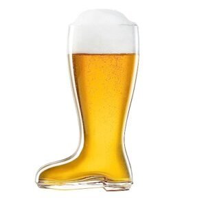 BAVARIA TRACHTEN DAS BOOT Caneca de cerveja de 1 litro - Canecas de bota de vidro - copo alemão - Canecas de bota de cowboy - Copo original Das Boot Glass - Caneca de cerveja espátula (Cervejas)