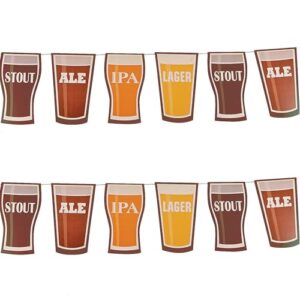 Decoração de festa de cerveja – Brew Steins Garland – Banner de 3 m de comprimento (2) (Cervejas)