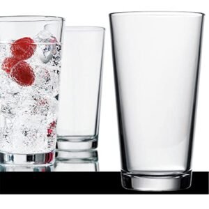 Copos de cerveja premium clássicos de 473 ml vidro temperado para mistura de cerveja, conjunto de 4, com porta-copos, perfeitos para coquetéis, bebidas frias, água, refrigerante (Cervejas)