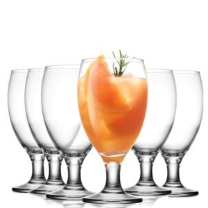 QUHUOYAO Copos de cerveja, copos para todos os fins, copos de bar de vidro transparente, copos de mistura de coquetéis, ótimos para restaurantes, bares, festas - Conjunto de 6 copos de cerveja premium (Cervejas)