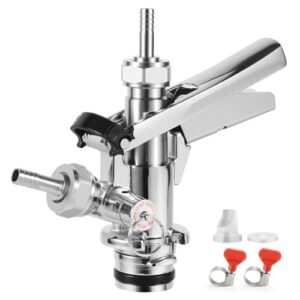 Dbgogo Acoplador de barril tipo U, acoplador de barril robusto Guinness Sonda inoxidável tipo U Dispensador de torneira de barril para I.D 5/40.6 cm Draft Beer Line U-System Acoplador de barril de (Cervejas)