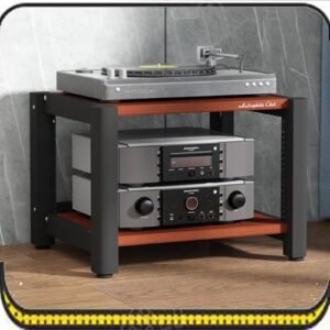 Home Theatre HiFi Amplificador Rack Suporte de mídia móvel CD Player Suporte 2/3/4/5 nível Torre de Áudio Estéreo Gabinete Estéreo (Nogueira Clara, 3 Níveis) (Equipamentos)