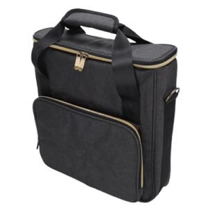 Luocute Bolsa de Transporte de Discos, Armazenamento Portátil de Vinil Com Proteção Acolchoada Inferior e Divisórias Removíveis, para Registros LP de 7 10 12 Polegadas, Coleção de (Discos de Vinil)