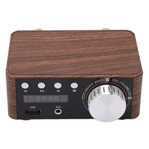 Amplificador de áudio digital Bluetooth 5.0 HIFI estéreo AMP USB leitor de cartão de memória 50W x 2 saída de alta potência Som nítido para de home theater ABS latão liga de (Equipamentos)