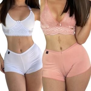 Kit 2 Short Poliamida Doll Calesson Lingerie Dormir (VINHO ROSA, G) (Vinhos)
