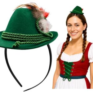 Nicky Bigs Novelties Oktoberfest Mini chapéus tiaras de cabeça alpino alemão com pena cerveja festival fantasia Lederhosen (Cervejas)