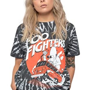Foo Fighters Camiseta Speeding Bus Band logotipo oficial unissex tinta preta lavagem, Preto, G (CDs)