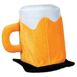 Beistle Chapéu de caneca de cerveja de pelúcia unissex - novidade artigos de festa irlandesa, fantasia de fantasia, chapéu de dia de São Patrício, boné de cabine de fotos Ale, acessório da Oktoberfest (Cervejas)