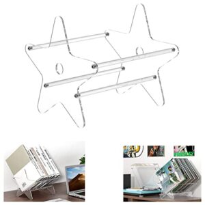 Suporte de armazenamento de discos de vinil, suporte de armazenamento de discos de vinil de acrílico, organizador de CD transparente para álbuns simples e dobráveis (Equipamentos)