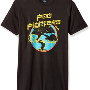 FEA Camiseta masculina Foo Fighters adulto manga curta, Árvore de bonsai preta, G (CDs)