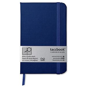 Caderneta Quadriculada taccbook® Azul naval 9x14 Ríg. (CDs)