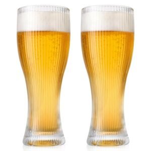 AIZOE Conjunto de copos de cerveja Pilsner de 59 a 425 g resistentes a escorregões em espiral gravados artesanais para gengibre, raiz, lager, cerveja, IPA, conjuntos de copos e utensílios de bar para (Cervejas)