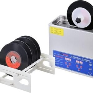 Limpador ultrassônico de discos de vinil, 4 unidades uma vez, limpeza LP dupla face com rotação automática, máquina de cavitação sônica portátil 6L, temporizador de 0-30 minutos e controle d (Discos de Vinil)