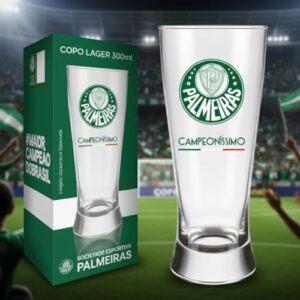 Copo Lager Palmeiras 300ml Vidro Oficial – Comemore com a Alma Alviverde (Cervejas)