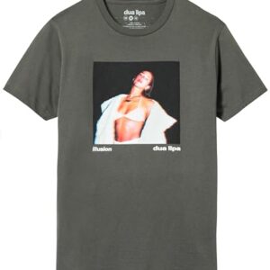 Dua Lipa Camiseta oficial Merch Illusion Photo, Cinza gelo, G (CDs)