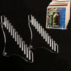 QiXin Suporte de armazenamento de discos de vinil montado na parede rack de acrílico para discos flutuante rack de armazenamento de discos acrílico exibindo seus discos LP favoritos (1 conjunto (Equipamentos)