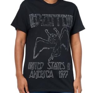Led Zeppelin Camiseta Icarus 1977, Preto, P (CDs)