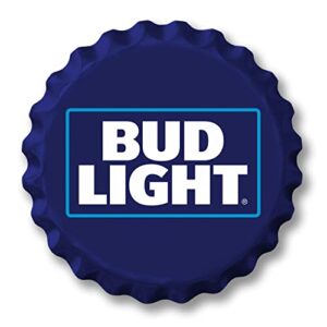 Desperate Enterprises Tampa de garrafa com logotipo da Bud Light – Placa de alumínio premium – Feito nos EUA – Redondo de 45,72 cm (Cervejas)