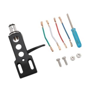 aqxreight Phono Headshell Com Fios Em Liga de Alumínio para Discos de Prata de reposição. Música Criada Com Mais Limpeza de Som para Sua Liga de Música, você Aproveita a Experiência de (Preto) (Equipamentos)