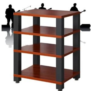 Rack HiFi 2, 3, 4 camadas, suporte para toca-discos, suporte para equipamento AV com absorção de choque, suporte móvel de mídia aberta (preto, 60 x 48 x 10 cm) (Equipamentos)