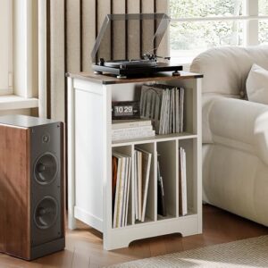 ChooChoo Suporte para toca-discos, armário de armazenamento de discos de vinil, suporte para toca-discos com capacidade para até 160 álbuns, prateleira de exibição de mesa para sala de estar, quarto (Equipamentos)