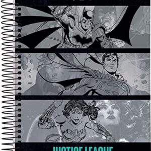 Caderno Espiral Univ CD 1 Matéria 80 Fls Liga Da Justiça Quadrinhos Cinza Jandaia (CDs)