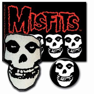 C&D Visionary Band 3 peças Misfits adesivo, patch, conjunto de botões, vermelho, preto (CDs)