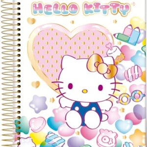 Jandaia - Caderno Espiral Universitário CD 1 Matéria 80 Fls Hello Kitty Coração Rosa FSC (CDs)