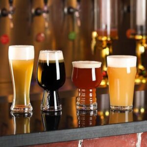 KING CRYSTAL Conjunto de 6 peças misturadas para bebidas de cerveja | Feito de cristal sem chumbo | Copos de cerveja modernos | Copos de cerveja premium para cerveja de qualidade profissional ou (Cervejas)