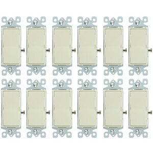 Sunlite E512/CD/12PK E512/CD Interruptor 3 vias On/Off Decora, pacote com 12, marfim (CDs)