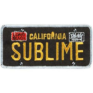 Sublime - California Licence Plate Logo - Embroidered Iron On or Sew On Patch (CDs)