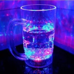 Copo longo de LED sensor de água e Botão (15cm X 6cm) 250ml Caneca Bebida Balada Bar Luz Brilho(Caneca - 350 ml - COM sensor) (Cervejas)